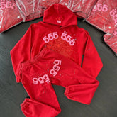 Sp5der Worldwide Red Angel Number 555 Sweatpants Red