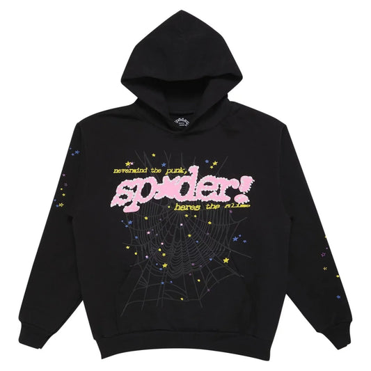Sp5der P*NK Hoodie Black V2
