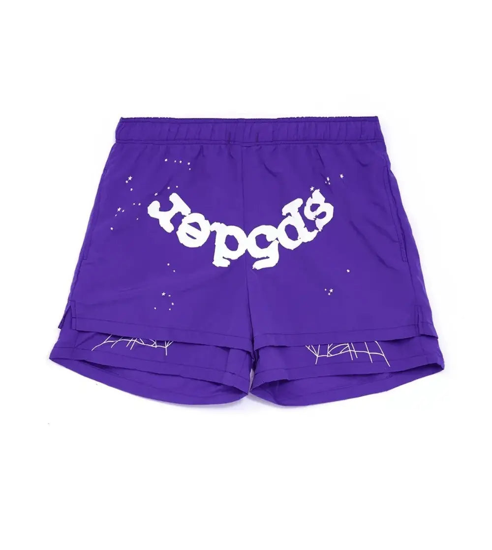 OG WEB SP5DER SHORTS PURPLE